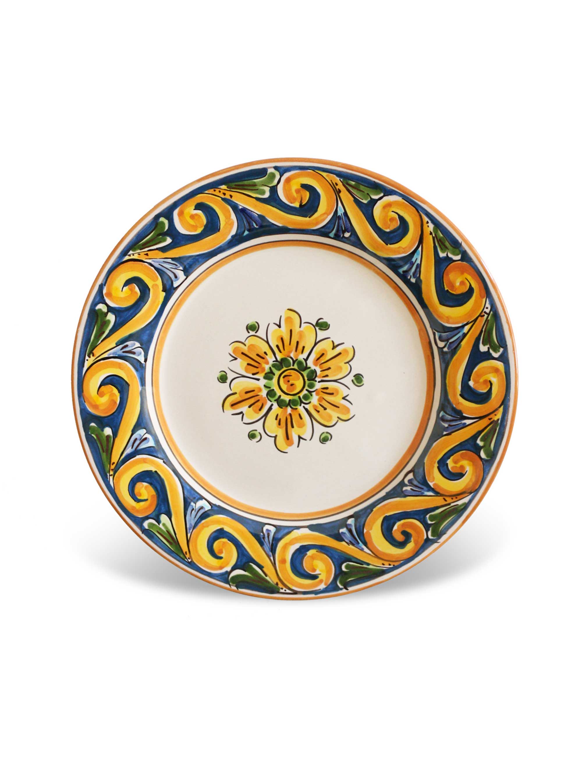 Caltagirone decorated ceramic dessert plate