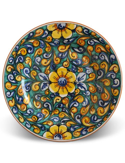 Caltagirone decorated ceramic flat plate