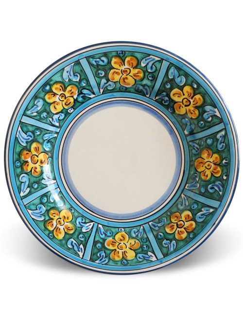 Piatto piano ceramica siciliana decorata TAORMINA