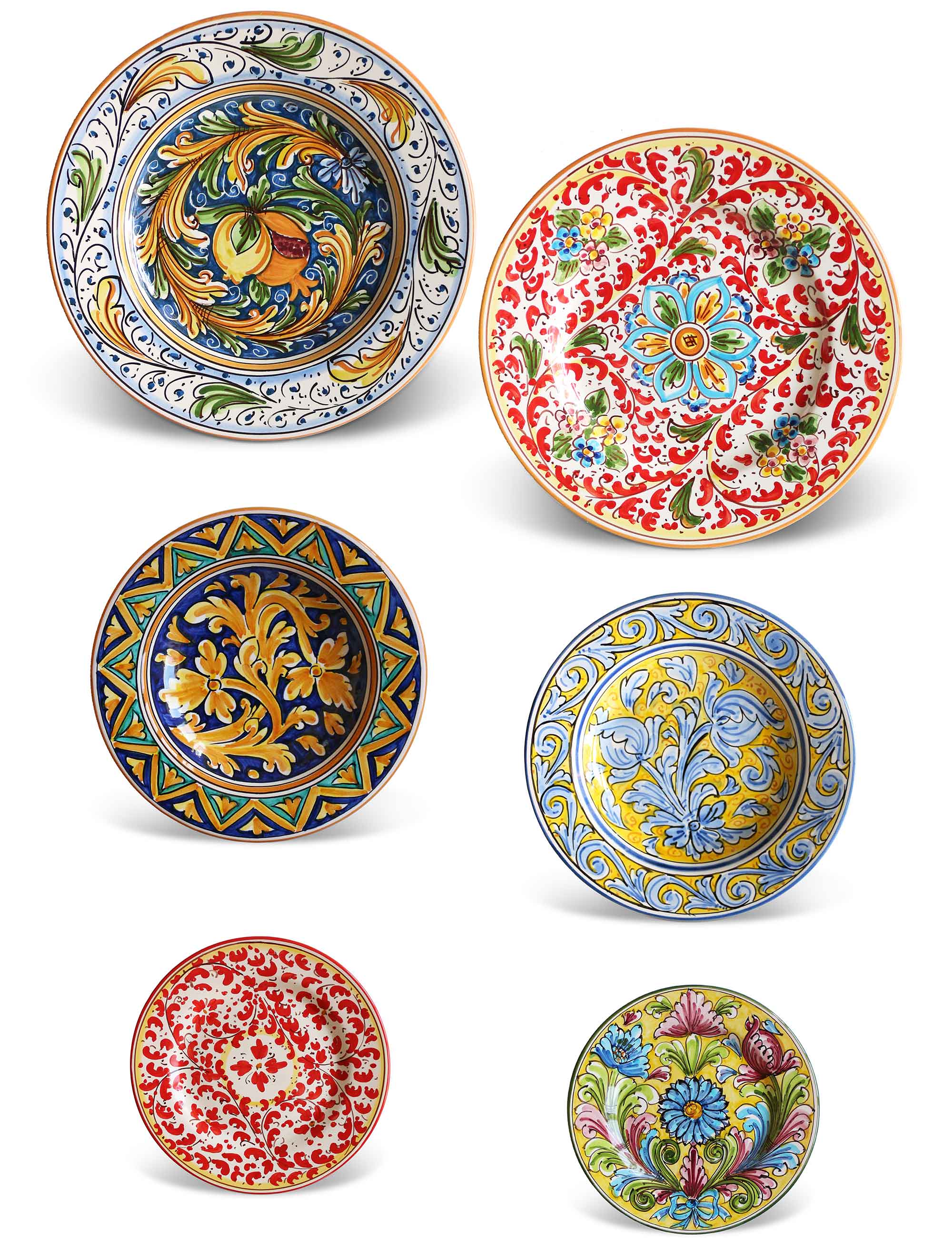 PIATTI CERAMICA DECORATA CALTAGIRONE SET 36 PEZZI