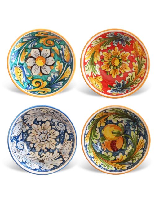 Set 4 coppe ceramica decorata-Ferla