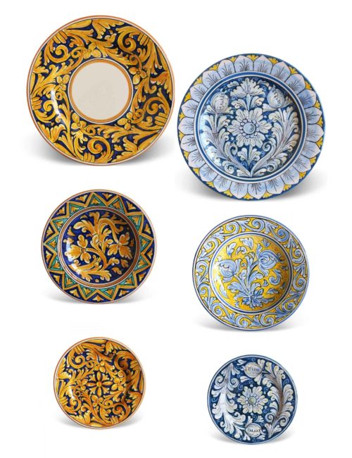 Piatti ceramica Caltagirone–Set 12 pezzi–PERSICU