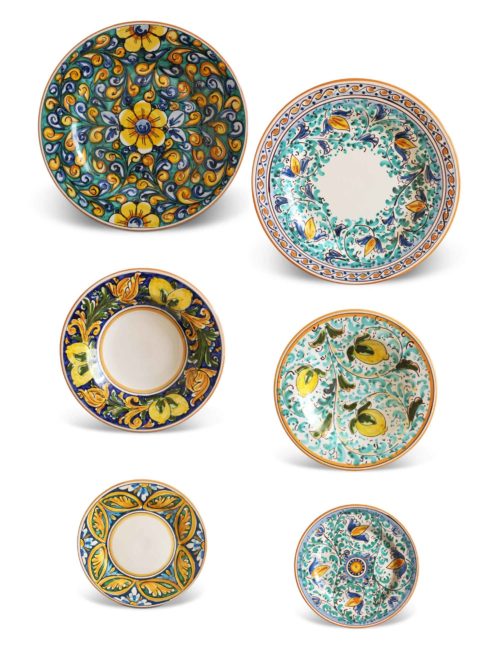 Piatti ceramica Caltagirone–Set 18 pezzi–CIRASA