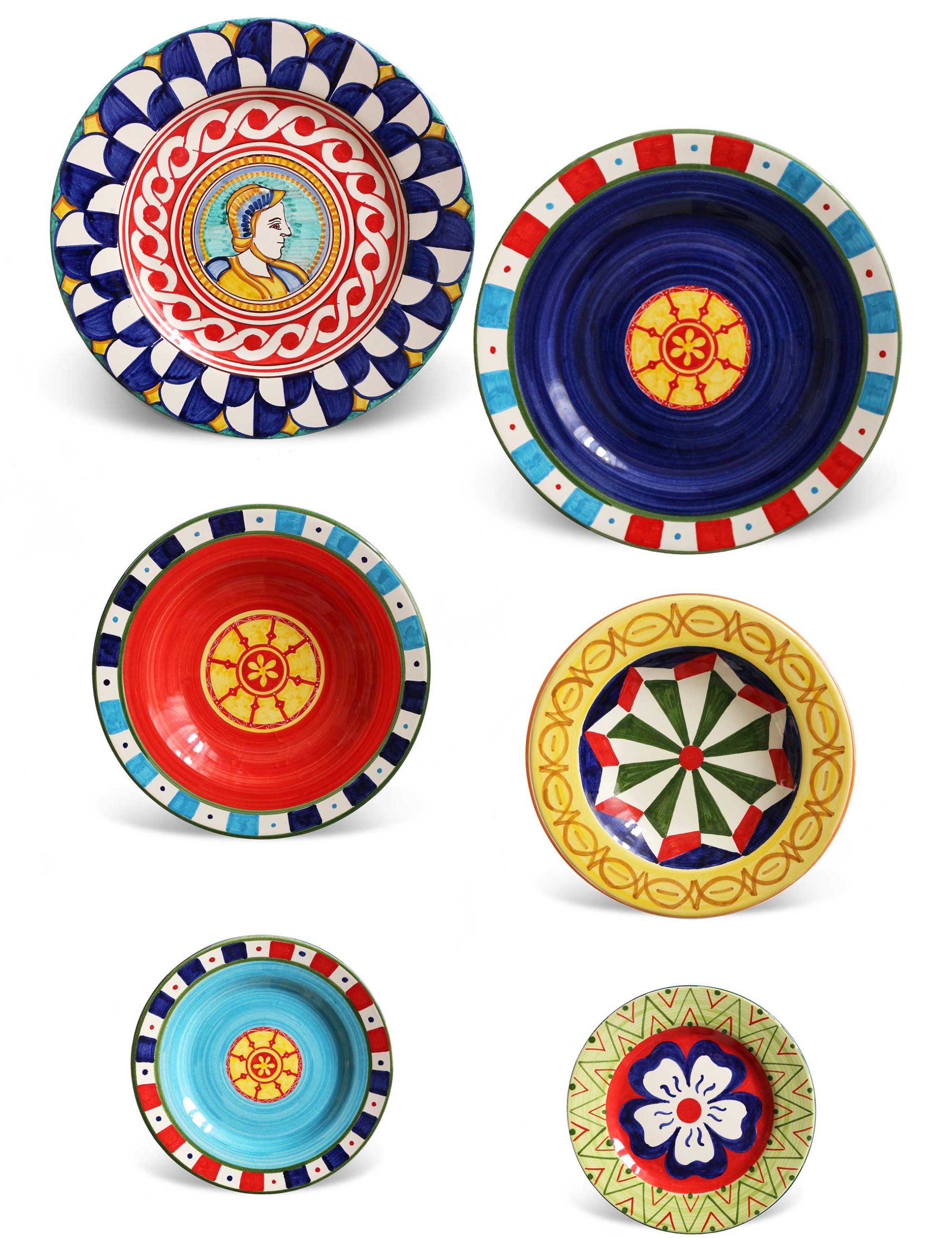 Piatti decorati Paladini in ceramica artistica siciliana