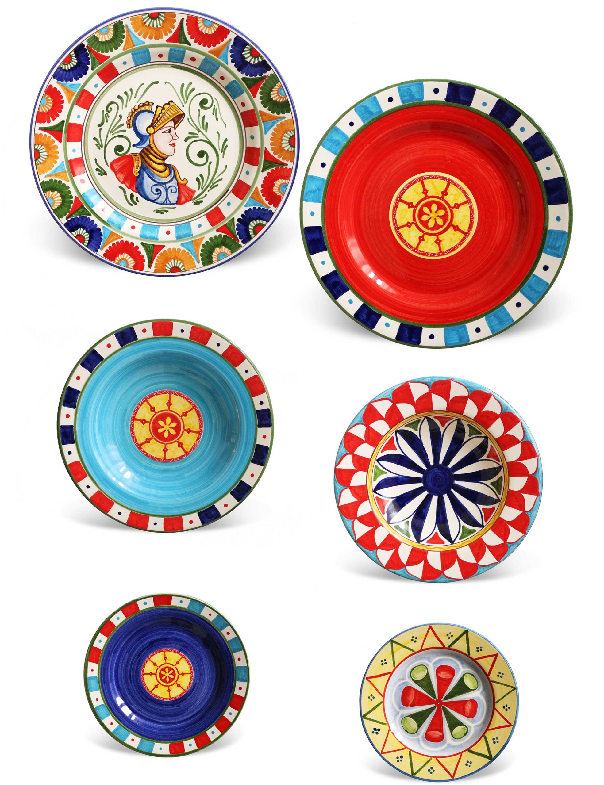 Piatti decorati Paladini in ceramica artistica siciliana