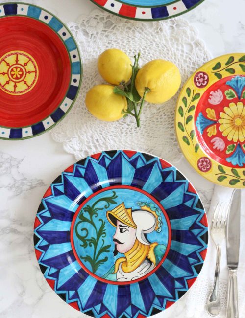 Paladini Sicilian artistic ceramic decorated plates