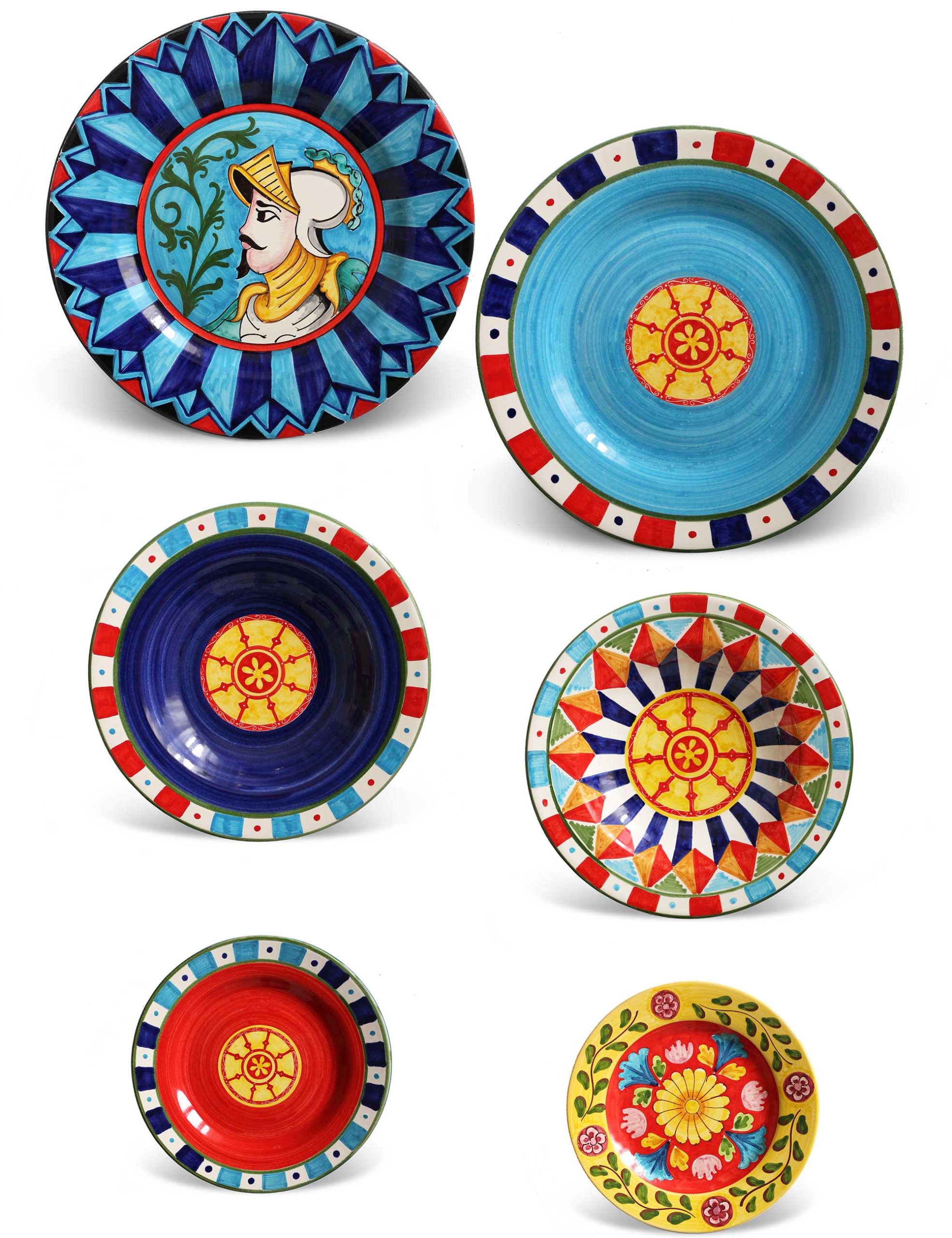 Piatti decorati Paladini in ceramica artistica siciliana
