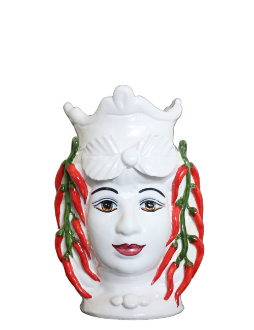 Testa di moro in ceramica decorata siciliana