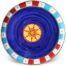 Caltagirone decorated ceramic serving plate-sicilian cart blue