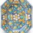 Piatto da portata ottogonale in ceramica siciliana decorata-Palazzolo Acreide