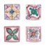 Set maioliche in ceramica di Caltagirone decorate a mano colore rosa