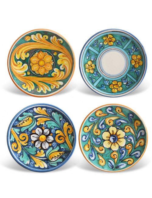 Decorated Sicilian ceramic small plates