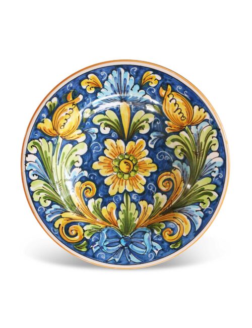 Artistic sicilian decorated ceramic deep plate