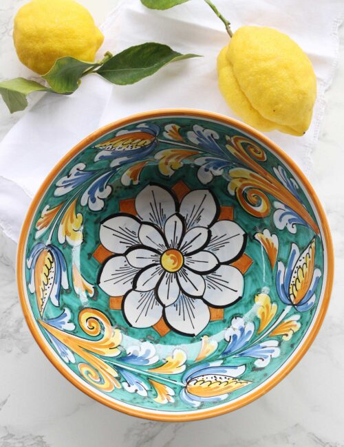 Decorated sicilian ceramic salad bowl