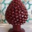 Pigna in ceramica siciliana 30 cm colore rosso ciliegia dell'Etna