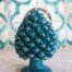 Pigna in ceramica siciliana 20 cm colore ottanio