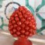 Pigna in ceramica siciliana 20 cm colore rosso fuoco