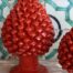 Pigna in ceramica siciliana 30 cm colore rosso fuoco