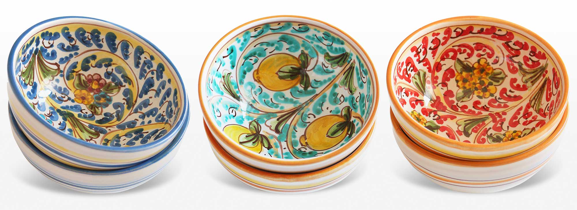 Coppe in ceramica decorata