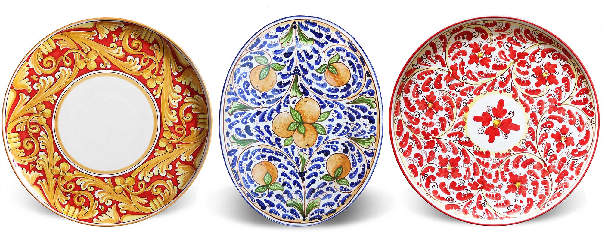 Piatti da portata in ceramica decorata