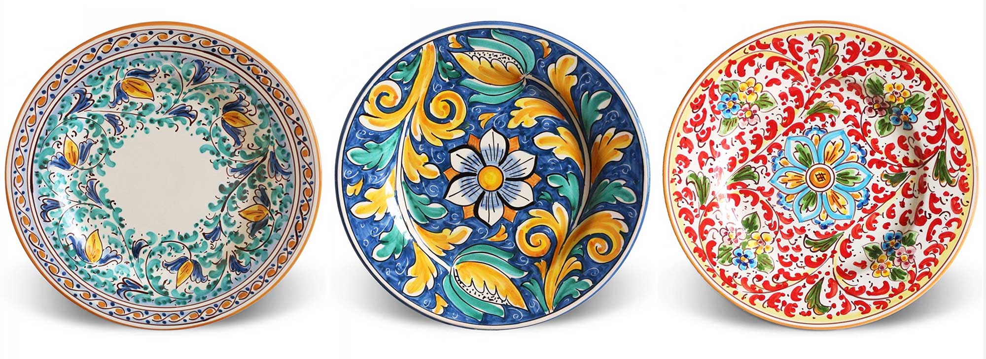 Piatti in ceramica decorata di Caltagirone