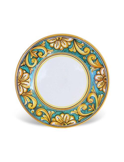 Piatto dessert ceramica siciliana decorata Gallodoro