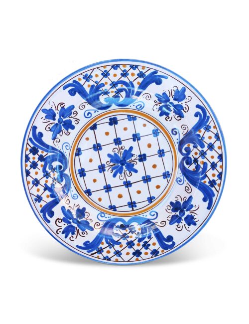 Piatto fondo ceramica siciliana decorata Militello
