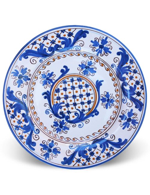Piatto piano ceramica siciliana decorata Militello