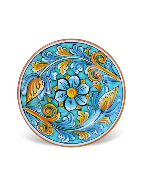 Piatto dessert ceramica decorata siciliana Limina