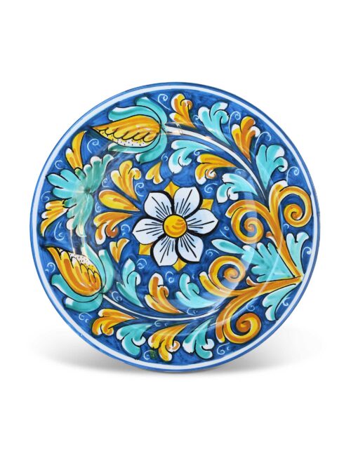 Piatto fondo ceramica siciliana decorata Floresta