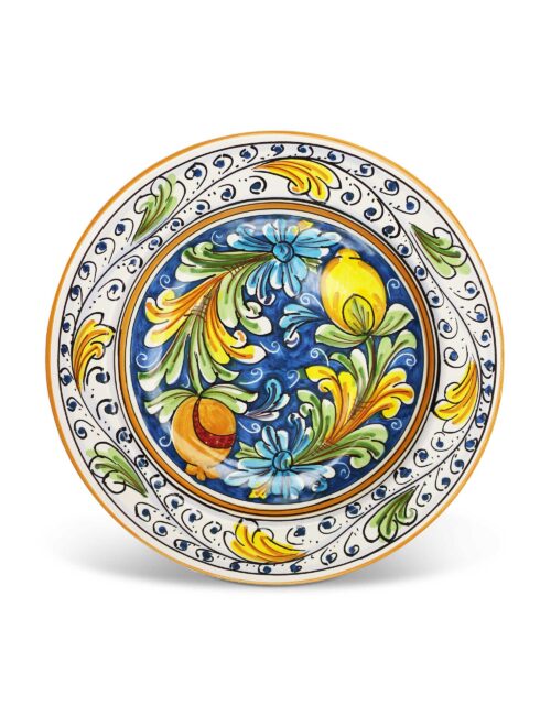 Piatto fondo ceramica siciliana decorata Itala