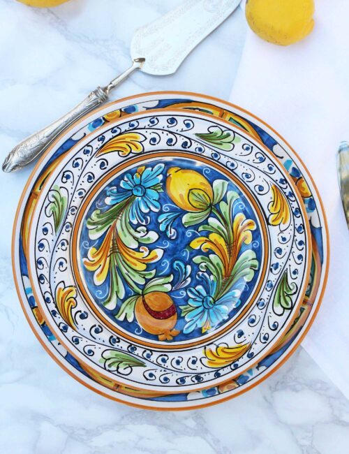 Piatto fondo ceramica siciliana decorata Itala