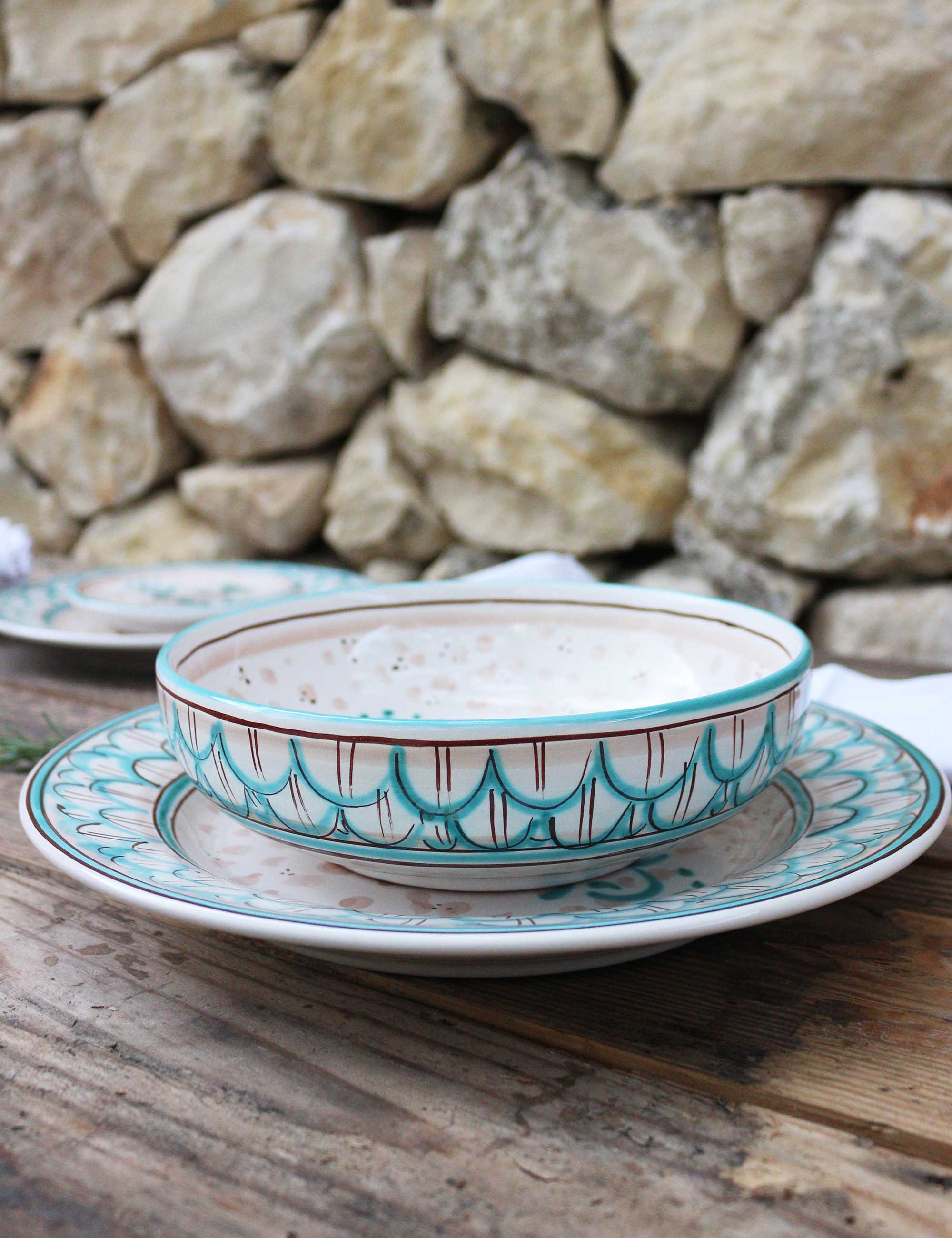 Piatti ceramica decorata siciliana collezione MareNostro Set sei pezzi