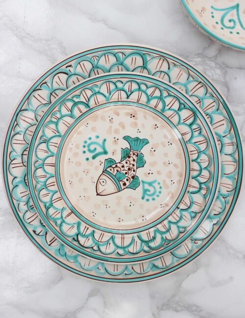 Piatto dessert ceramica siciliana MareNostro