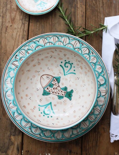 Piatto fondo ceramica siciliana MareNostro